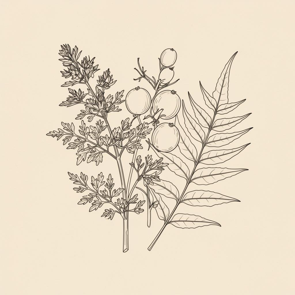 Botanical line illustrations